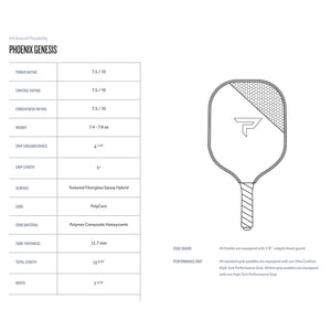 Paddletek Phoenix Genesis Leigh Waters Signature Pickleball Paddle