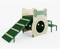 BarkPark Pup Clubhouse Dog Bone agility structure in Natural color - full product view