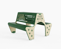 Pup Passage dog park tunnel bench in Natural color scheme - front view