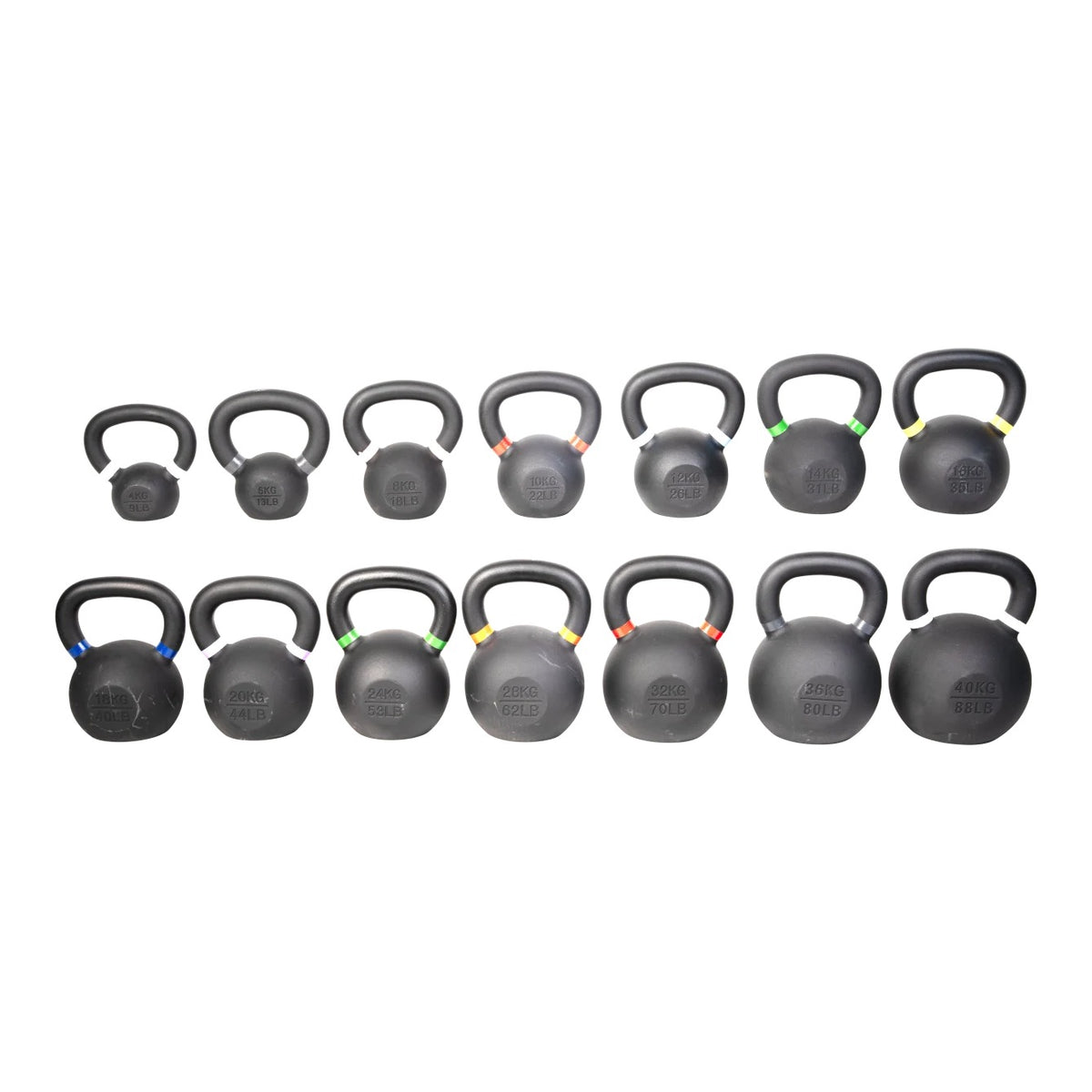 HOIST Fitness Complete Kettlebell Set - 9 to 88 lbs, 14 Piece Cast Iron