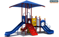 Playground Boss Keep It Cool commercial playground - Primary color scheme, front view with integrated shade
