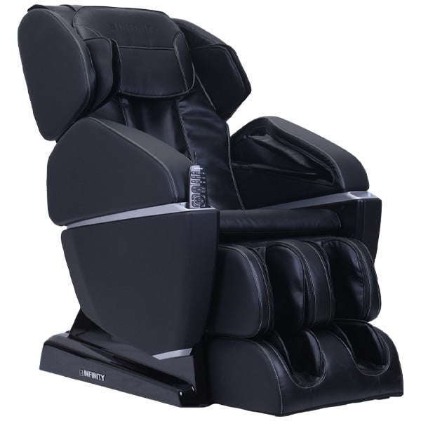 Infinity Prelude Massage Chair in Black - angled front view