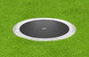 Akrobat 12ft Round Primus Flat In-Ground Trampoline – Anthracite Grey (Grey Pad and Black Jump Mat)