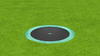 Akrobat 10ft Round Primus Flat In-Ground Trampoline – Green Pad with Black Jump Mat