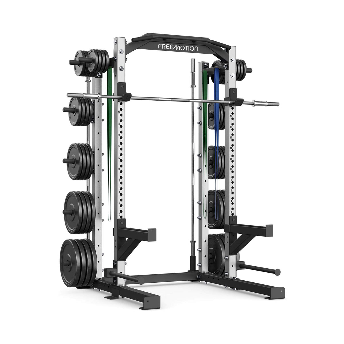 Freemotion Pro Half Rack - front view, 11-gauge steel commercial power rack