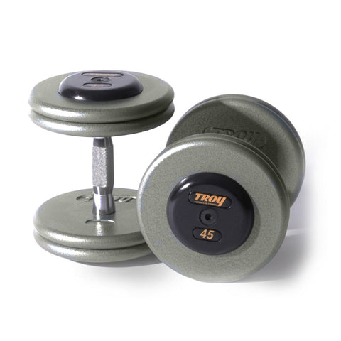 Image of 1550lb Grey Pro Style 55-100lb Iron Dumbbell Set by Troy Barbell