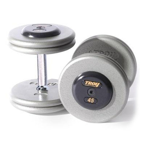 Image of 1550lb Grey Pro Style 55-100lb Iron Dumbbell Set by Troy Barbell