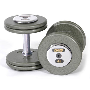 1550lb Grey Pro Style 55-100lb Iron Dumbbell Set by Troy Barbell