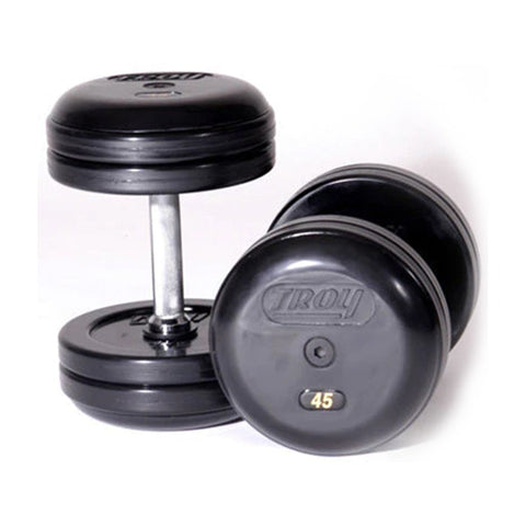 Image of 1550lb Pro Style 55-100lb Rubber Dumbbell Set by Troy Barbell