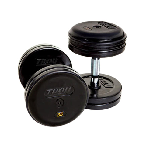 Image of 1550lb Pro Style 55-100lb Rubber Dumbbell Set by Troy Barbell