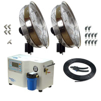 Hydro Mist Two Misting Fan Package - Stainless Steel 24-inch, 1000 PSI ProMist 75 Pump