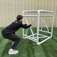 Rae Hammer 217 lb steel football conditioning cube - full product view