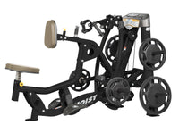 HOIST RPL-5203 Roc It Plate Loaded Mid Row in Suede upholstery with Matte Black frame - full view