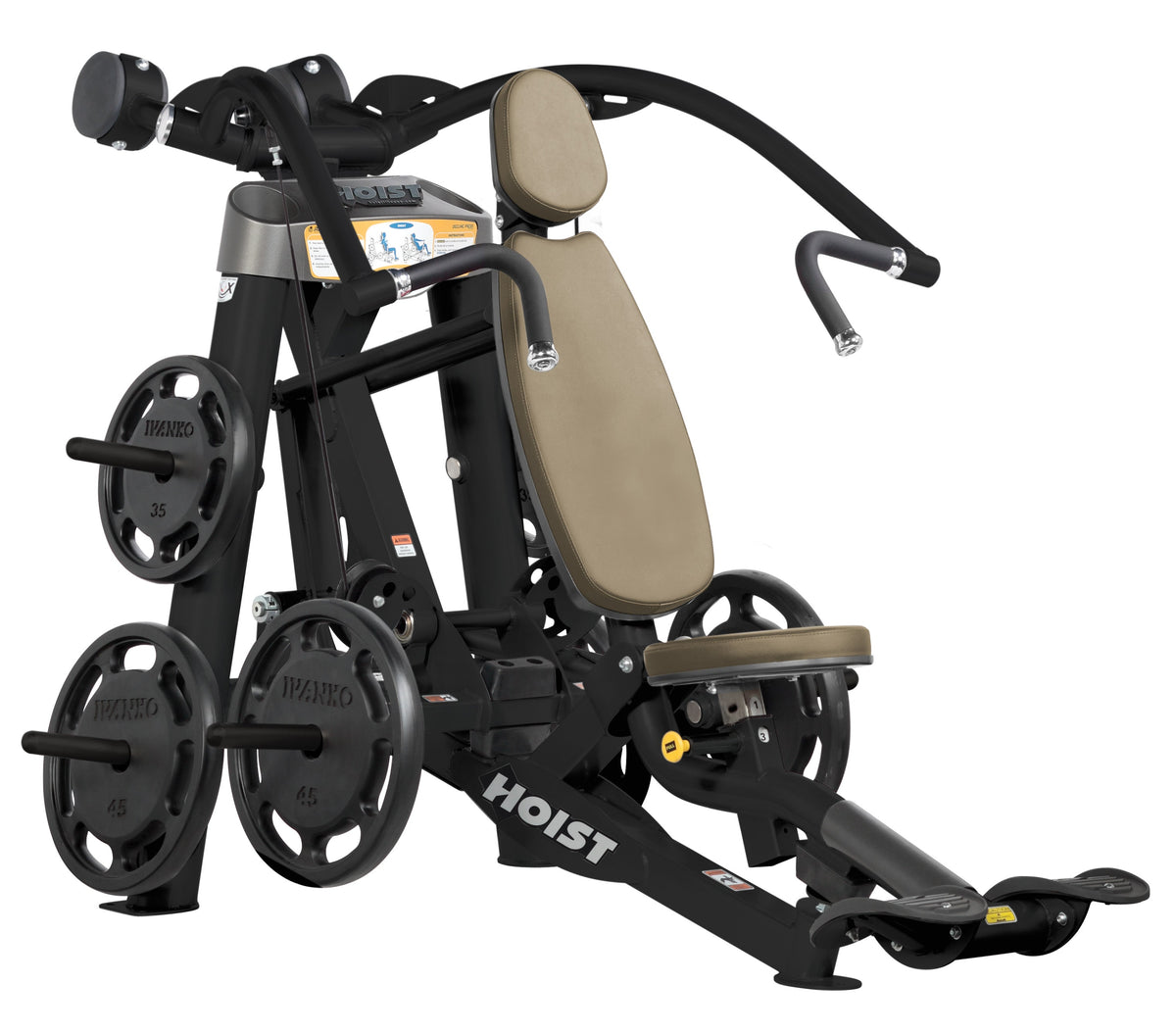 HOIST Roc-It Plate Loaded Incline Chest Press RPL-5303 in Suede upholstery - hero view