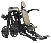 HOIST Roc It Plate Loaded Shoulder Press RPL-5501 in Suede upholstery - front view