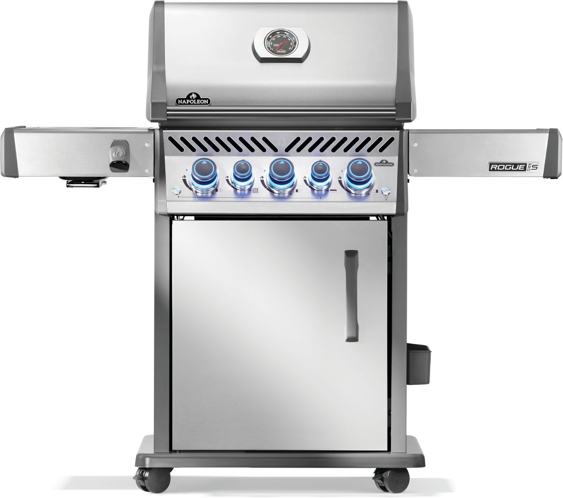 Napoleon Rogue PRO-S 425 RSIB stainless steel gas grill - front hero view