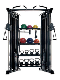 Inflight Fitness FT1000S Functional Trainer full view with red hooks
