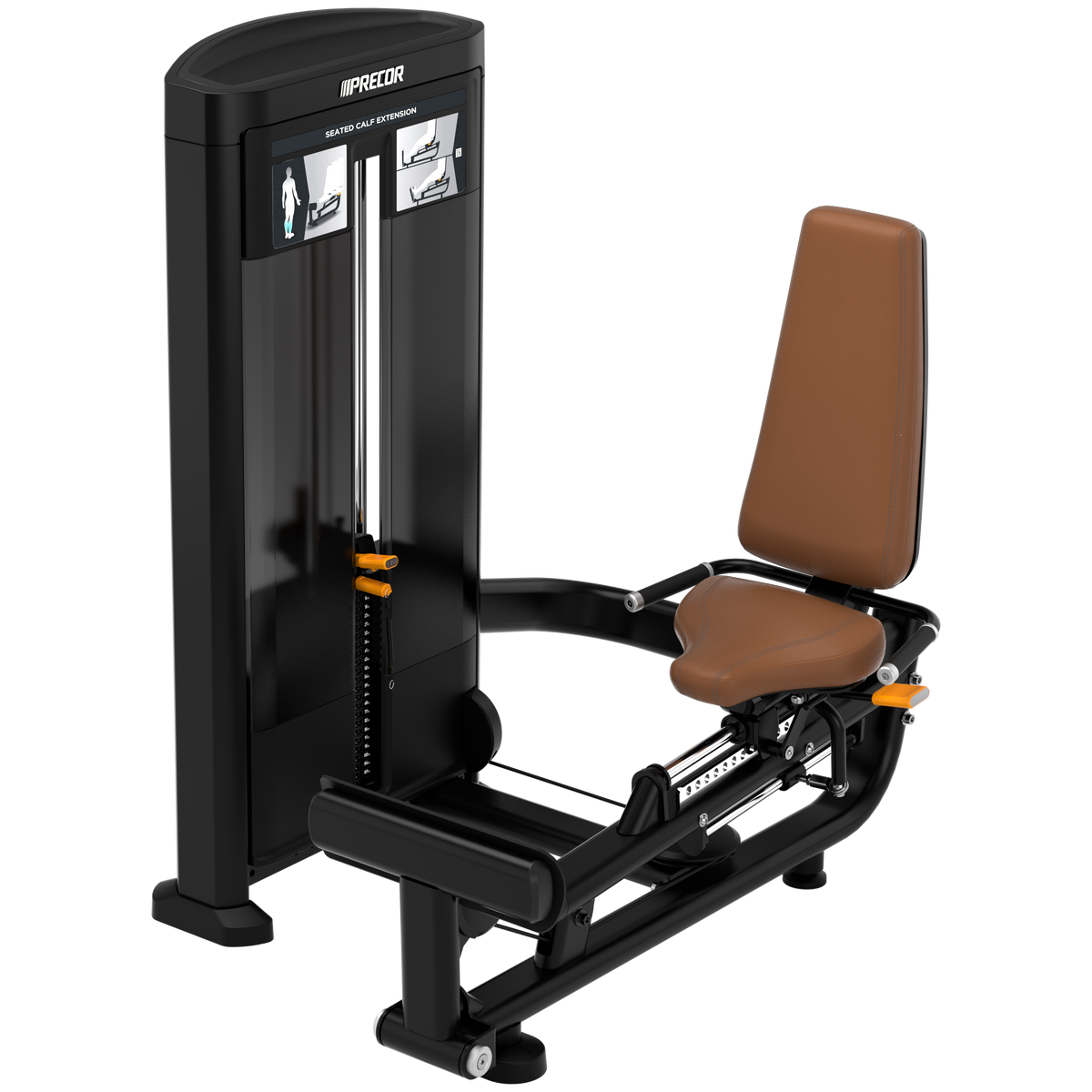 Precor Resolute RSL0623 Seated Calf Extension in Black Pearl finish - full view