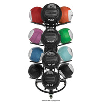 Champion Sports Round Medicine Ball Tree - 16 ball capacity welded steel rack with locking casters, 67 inches tall