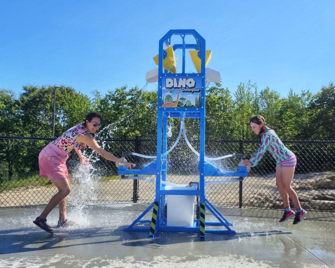 Family fun at Water Wars Portable Downpour Derby water game