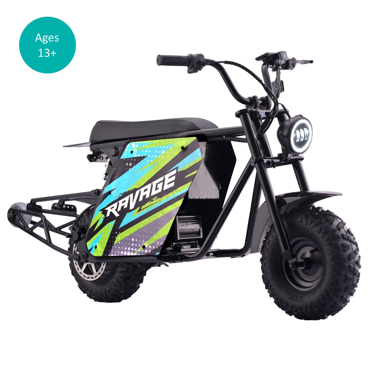 Droyd Ravage Electric Trail Bike in Black - front hero shot