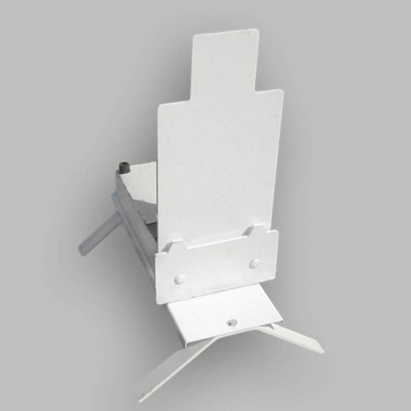 MGM ReCon auto-reset steel rifle target - full product view with pan/leg base
