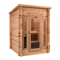 Cabin Outdoor Sauna - 4 Person with Harvia Spirit Wi-Fi 8kW Heater
