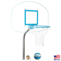 Dunn Rite Regulation Clear Hoop Deck-Mounted Pool Basketball Hoop - Clear