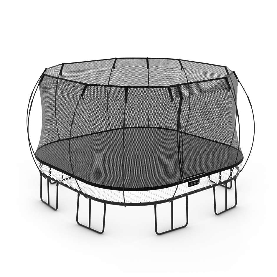 Springfree Jumbo Square 13 ft x 13 ft Trampoline - Classic color hero shot