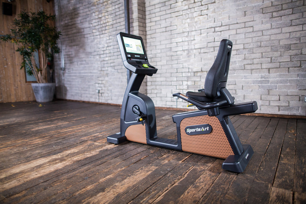 SportsArt C576R Status Recumbent Cycle with 16-inch SENZA Touchscreen - hero view