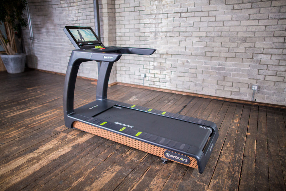 SportsArt T676 Status Series Treadmill with 19-inch SENZA Touchscreen - front view