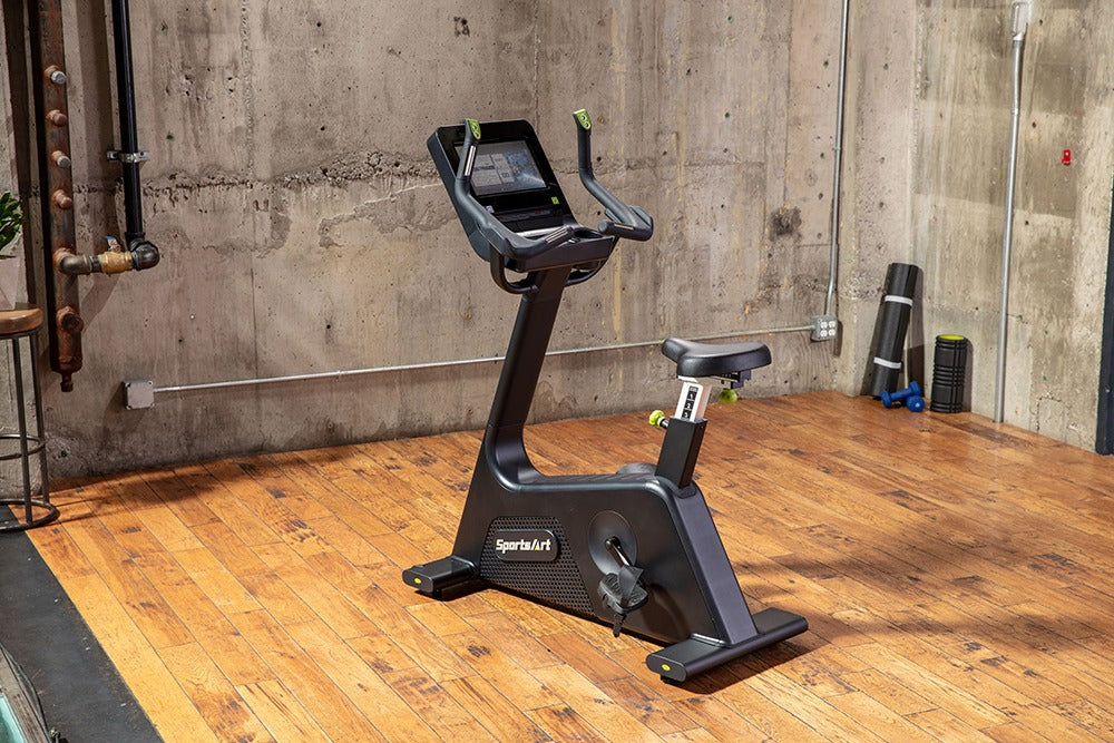 SportsArt C574U Elite Upright Cycle with 13-inch SENZA touchscreen - full view