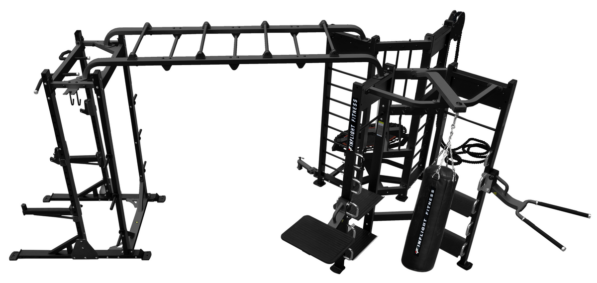 Inflight Fitness SHAPE-T three-station training system full view
