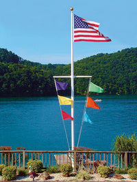 Heavy Duty Nautical Aluminum Flagpole with Yardarm