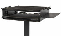 Kay Park SPD450 large group grill with side shelf - top side view showing cooking grates and utility shelf