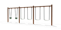 Playground Boss 5 inch Single Post Swing Frame 8ft 3 Bay - commercial swing structure for ages 2 to 12