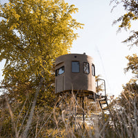 Banks Outdoors Stump Sequoia Phantom Hunting Blind - 90 inch diameter round polyethylene ground blind with 8 tinted windows