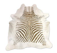 Stenciled Moss Green Zebra On White - EXCLUSIVE