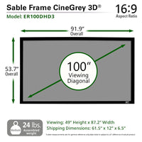 Elite Screens Sable Frame CineGrey 3D® Series Projector Screen