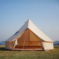 Trend Tents Premium Fire-Proof Bell Tent - beige exterior entrance view