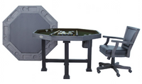 "The Urban" 3-in-1 Slate Bumper Pool Table w/ Card and Dining Top + 4 Chairs by Berner Billiards
