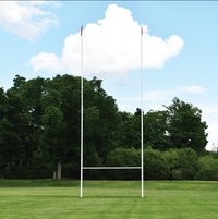 Jaypro Rugby Goals - 32 ft.H x 18 ft.4 in.W Permanent Aluminum (White)
