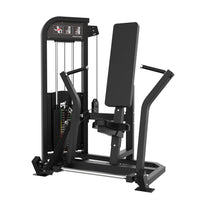 Excel Seated Chest Press - Muscle D Fitness - Selectorized Bench Press - Gas Shock Assisted Seat Adjustment