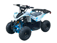 Apollo ATVs Shrike 110cc Youth ATV in Light Blue - front three-quarter view