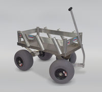 Kahuna Sidekick Beach and Fishing Wagon - side angle view showing rod holders