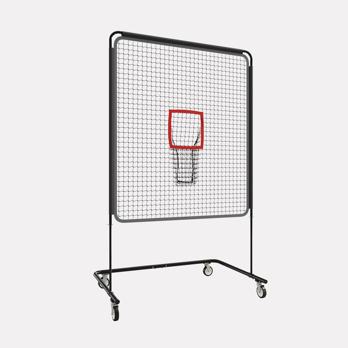 Rogers Athletic Single Pocket QB Net with adjustable metal frame and casters