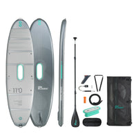 SipaBoards Allrounder Silver Electric eSUP complete set with motor, paddle, and accessories