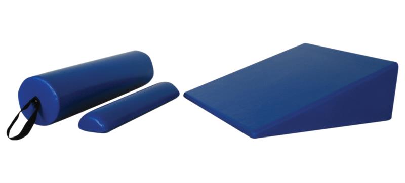 Skillbuilders Therapy Kit showing foam wedge, roll, and half roll positioning set