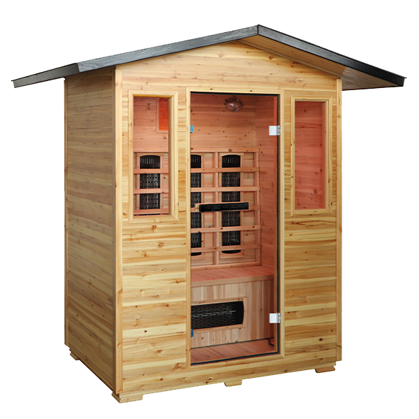 Cal Saunas Solara-Outdoor 3 Person Infrared Sauna - isometric view