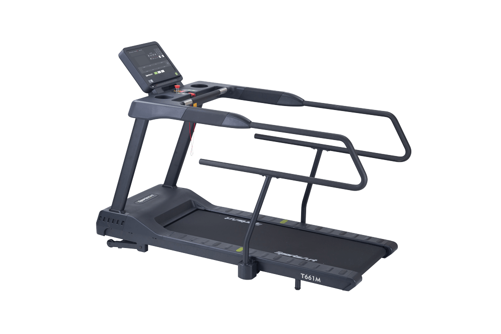 SportsArt T661M Medical Treadmill with extended handrails - full view